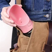 BUFFER® Taşınabilir Mama Hazneli Evcil Hayvan Suluğu Seyahat Kabı Kilitlenebilen Su Sızdırmaz 380ML thumbnail 8