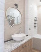 Duvara Monte Led Işıklı Krom Makyaj Aynası | Zoom Özellikli Premium Kozmetik Ayna | Ayarlanabilir Tasarım | Otel Buklet Serisi - 6
