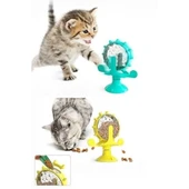 Buffer® Vantuzlu Zilli İnteraktif Dönebilen Mama Kaplı Renkli Eğlenceli Eğitici Kedi Oyuncağı thumbnail 7