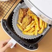BUFFER® Renkli Isıya Dayanıklı Yıkanılabilir Silikon Fırın Ve Airfryer Yuvarlak Pişirme Matı 20 Cm - 4