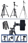 BUFFER® Telefon ve Fotoğraf Makinası Takılabilen Bluetooth Kumandalı 146 cm Tripod - 7