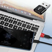 BUFFER® USB'den TYPE-C 'ye Dönüştürücü Adaptör Veri Aktarımı Sağlayıcı Şarj Data Çevirici thumbnail 1