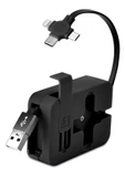 BUFFER® Cep Tipi Telefon Tutuculu Makaralı Uzayıp Kısalabilen 3'ü 1 Arada USB Şarj Kablosu thumbnail 6