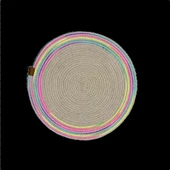 DecoHandy 39cm Neon Renkli Şeritli Jüt Örme Supla Amerikan Servis thumbnail 2