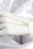 Pirinç Zirkon Taşlı Yıldız Model Gold Renk Şahmeran - 1