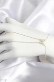 Pirinç Zirkon Taşlı Kelebek Model Gold Renk Şahmeran - 1