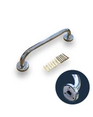 ​​​​​​​Duşakabin İçi Yaşlı ve Bedensel Engelli Tutunma Aparatı | 9x30 cm Krom Metal Tutma Barı | Güvenli Dayanıklı Tasarım | Otel Buklet Serisi - 3
