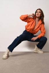 Kadın Oversize Poplin Gömlek - 3