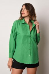 Kadın Oversize Poplin Gömlek - 5