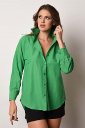 Kadın Oversize Poplin Gömlek - 6