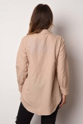 Kadın Oversize Poplin Gömlek - 11