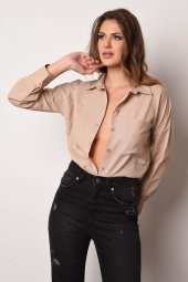 Kadın Oversize Poplin Gömlek - 12
