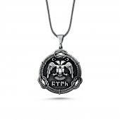 Çift Başlı Kartal Selçuklu Devleti 60 cm 925 Gümüş Kolye thumbnail 1