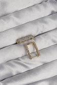 Pirinç Gold Renk Zirkon Taşlı Dikdörtgen Model Seranay Küpe - TJ-BKP9117 thumbnail 2