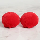 Loren 1 Çift Ayakkabı Ponponu Kırmızı - 1