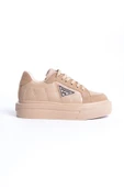 PRAG Bağcıklı Ortopedik Taban Desenli Kadın Sneaker Spor Ayakkabı CTT - Ten - 6