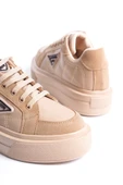 PRAG Bağcıklı Ortopedik Taban Desenli Kadın Sneaker Spor Ayakkabı CTT - Ten - 5