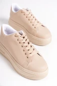 BIANA Bağcıklı Ortopedik Taban Kadın Sneaker Spor Ayakkabı CTT - Ten - 5