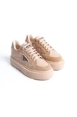 PRAG Bağcıklı Ortopedik Taban Desenli Kadın Sneaker Spor Ayakkabı CTT - Ten - 4