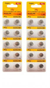 Powermaster AG13 LR44 Kartela Alkaline Düğme Pil 10 x 2li - 1