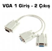 Vga To 2 Vga 25 Cm Kablo-Lale Vga Kablo Vga Çoklayici 2Li Y Kablo - 1