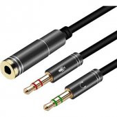 Kulaklık ve Mikrofon Ayırıcı.Stereo Aux Kulaklık Çoklayıcıkablolu - 1