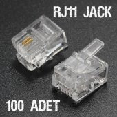 Rj 11 Konnektör. Telefon Soketi. 100 Adet Rj11 Konnektör - 1