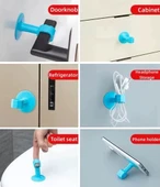 Renkli Vantuzlu Geçmeli Kapı Kolu Stoper 4lü Set thumbnail 5