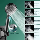 5 Kademeli Duş Başlığı Siyah thumbnail 1