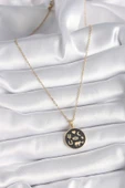 316L Çelik Gold Renk Siyah Şans Kolyesi - TJ-BKO9547 thumbnail 2