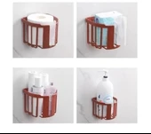 Yapışkanlı Çok Fonksiyonlu Banyo Organizeri BEYAZ thumbnail 5