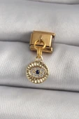 316L Çelik Gold Renk Sallantı Zirkon Taşlı Göz Model Nomination Charm - TJ-BC1193 thumbnail 1