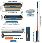 Katlanabilir Temizlik Mopu ve Tekerlekli Kova Seti thumbnail 3