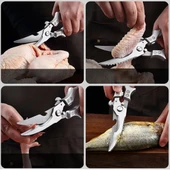 Paslanmaz Çelik Tavuk Kemik Makası, Mutfak Makası Ev Gıda, Balık Tavuk Ördek Kesici Makas, thumbnail 6