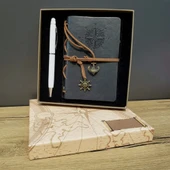 Gri Defter Ve Beyaz Kalem Kutulu Set - 2
