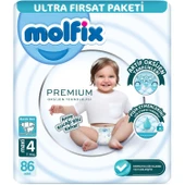 Molfix Premium Bebek Bezi Ultra Fırsat Paketi 4 Beden 7-14 Kg 86 Adet - 1