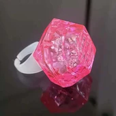 Kristal Tasarımlı Led Işıklı Pembe Yüzük - 1