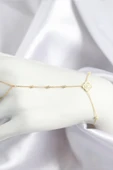 Tahtakale Toptancı Pirinç Zirkon Taşlı Yonca Model Gold Renk Şahmeran 719 - 1