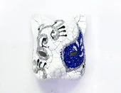 Mavi İşlemeli Seramik Venedik Kedi Magnet - 1