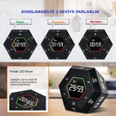 HyMark Altıgen Dijital Geri Sayım Zamanlayıcı LED Ekranlı Görsel Zaman Kontrol Mutfak Ders Mıknatıslı - 5