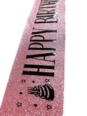 Pembe Siyah Happy Birthday Simli Kuşak Kemer thumbnail 3