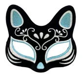 Siyah Süet Gümüş Mavi Simli Kedi Maskesi thumbnail 1