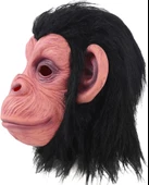 Siyah Saçlı Lateks Şempanze Maskesi thumbnail 5