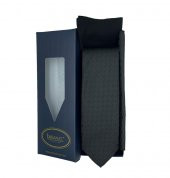 Brianze Siyah Desenli Kravat Mendil Çorap Hediyelik Set thumbnail 1