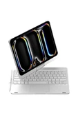 iPad Pro 11 (2024) F11 ATS Kılıf Magic Dönen Klavyeli Tablet Kılıf - Gümüş thumbnail 5