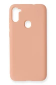 Samsung Galaxy A11 Kılıf Nano içi Kadife Silikon - Pudra - 1