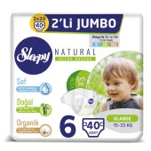 Sleepy Natural Bebek Bezi 2Li Jumbo 6 Beden 15-25 Kg 40 Adet - 2