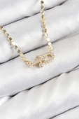Pirinç Zirkon Taşlı Tifany Model Ezme Zincir Gold Renk Kadın Kolye - TJ-BKO10393 thumbnail 1