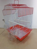 Qh Pet Kuş Kafesi 30x23x39 cm Kırmızı  H89102-R Kanarya Muhabbet Kuşu için - 4