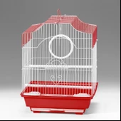 Qh Pet Kuş Kafesi 30x23x39 cm Kırmızı  H89102-R Kanarya Muhabbet Kuşu için - 1